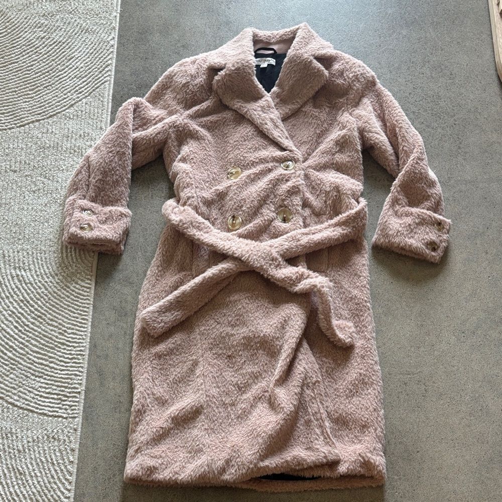 Free People Pink Teddy Coat